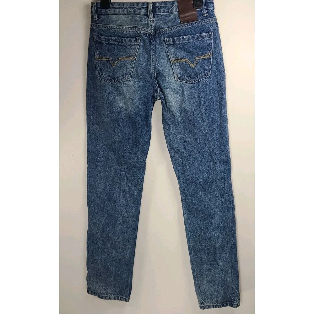 Guess Boys Distressed Straight Leg Jeans Size 14 Adjustable Waist 100% Cotton